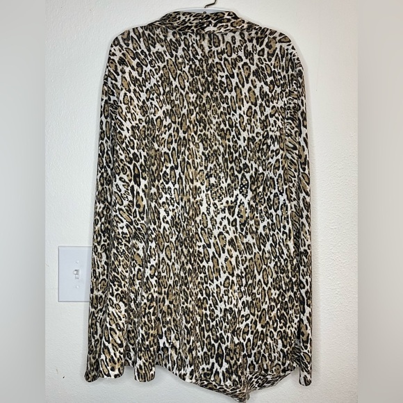 TanJay Leopard Print Sequin Zip-Up Blouse Top 2X - Picture 8 of 9